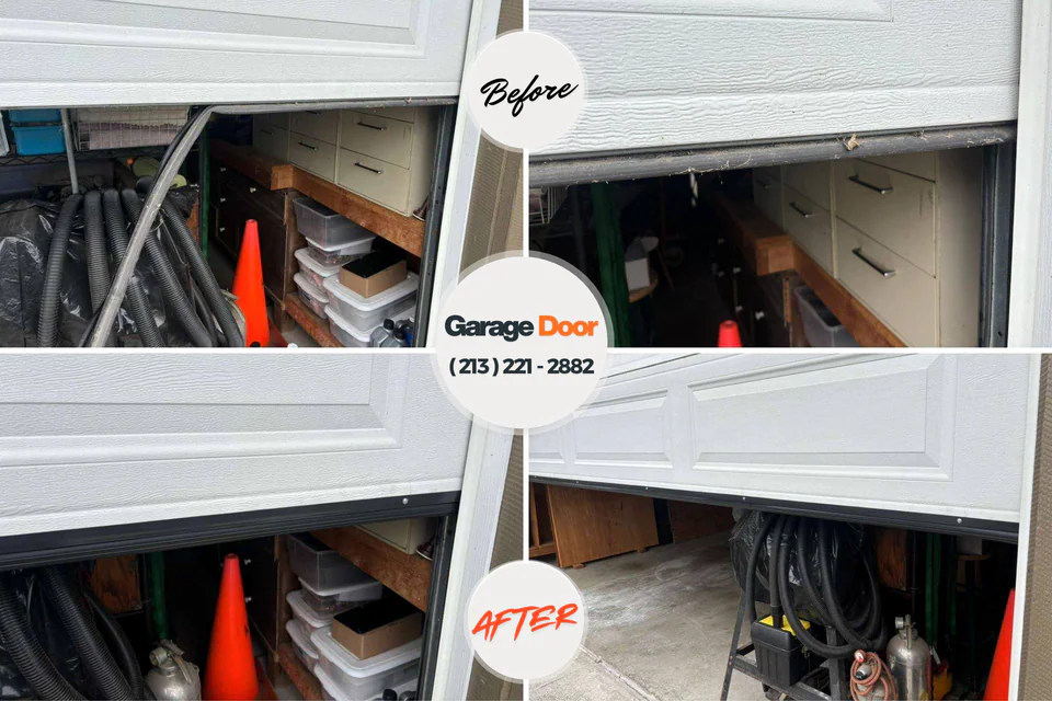 Before and after: garage door spring repair Mahnomen, MN